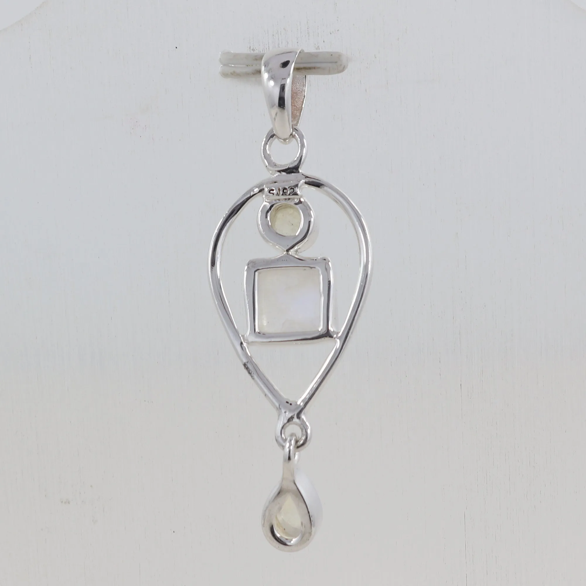 Rainbow Moonstone Silver Pendant