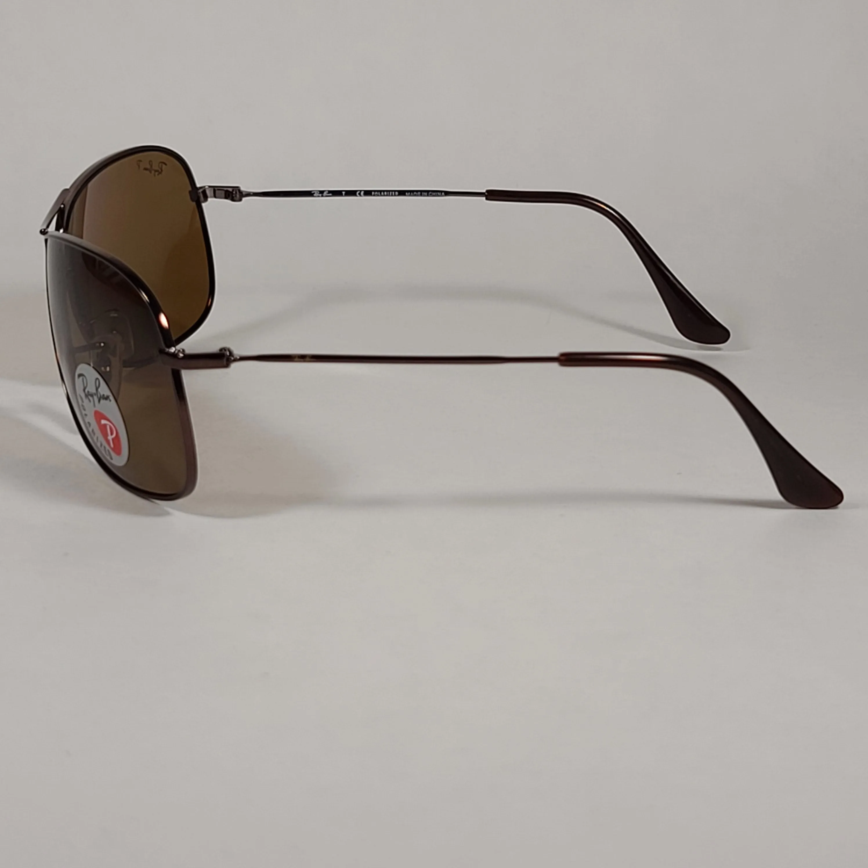 Ray-Ban Polarized Highstreet Aviator Sunglasses Brown Metal Frame Brown Lens RB3267 014/83