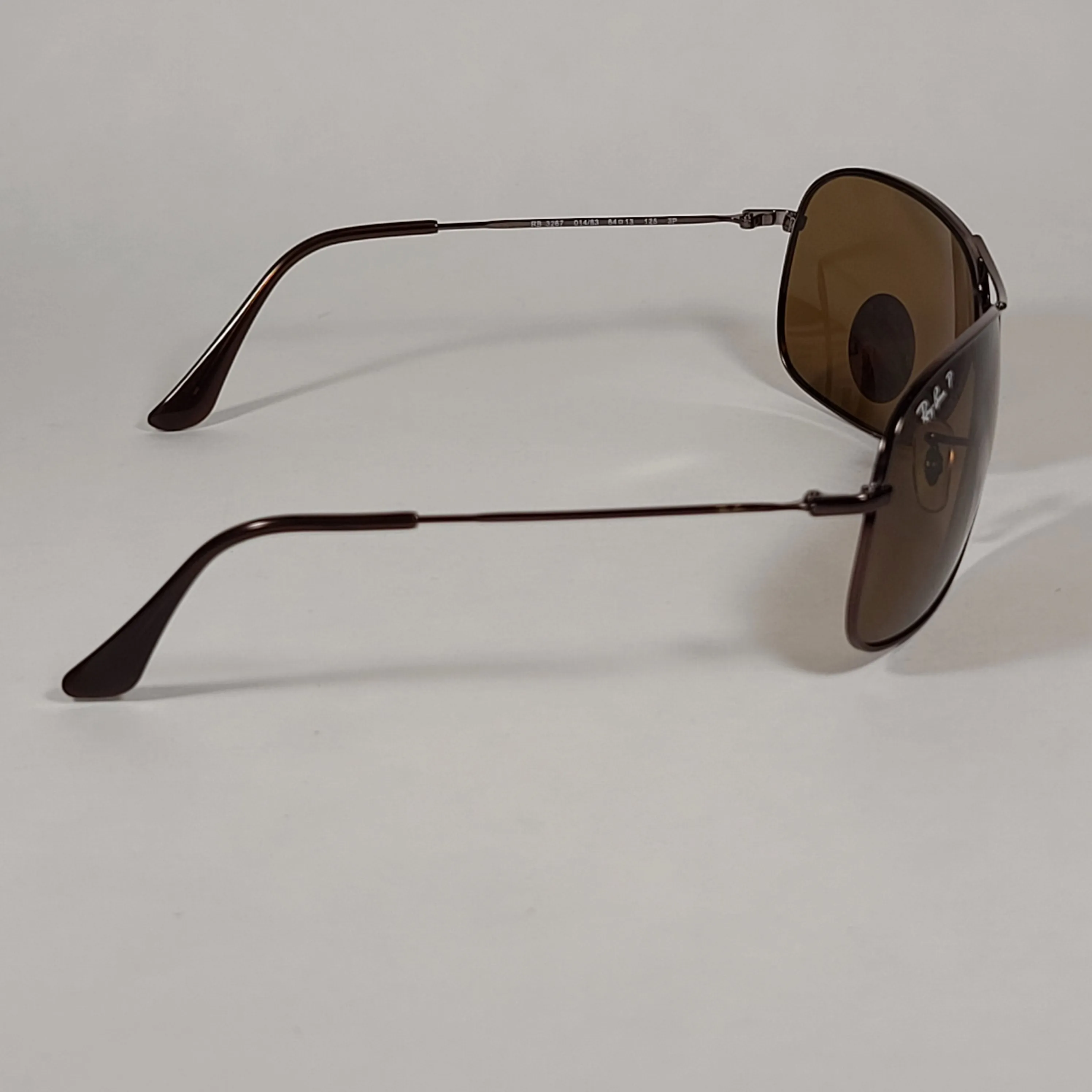 Ray-Ban Polarized Highstreet Aviator Sunglasses Brown Metal Frame Brown Lens RB3267 014/83