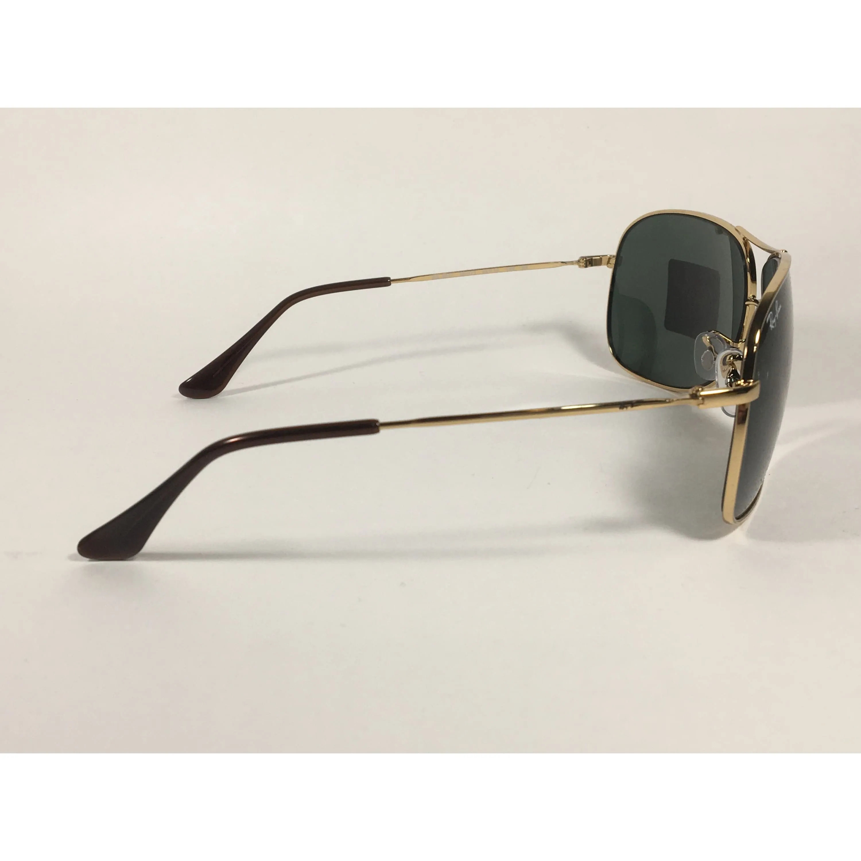 Ray-Ban RB3267 001/71 Arista Highstreet Aviator Sunglasses Gold With Green Lens