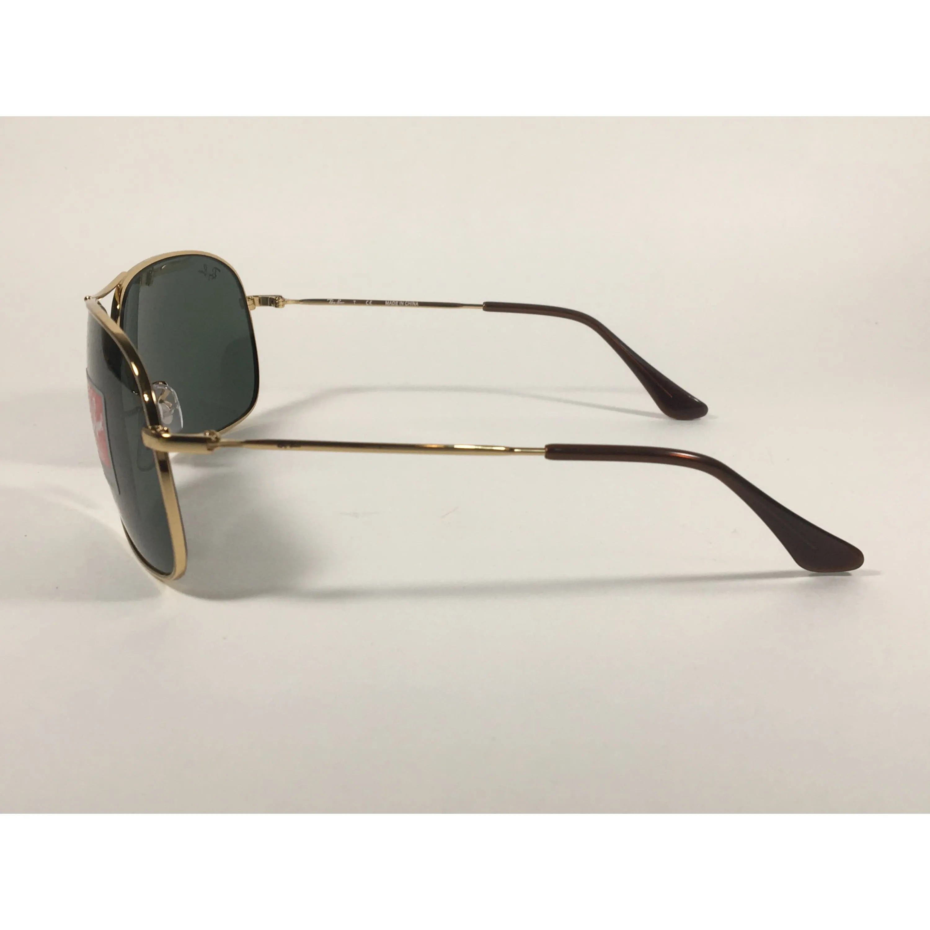 Ray-Ban RB3267 001/71 Arista Highstreet Aviator Sunglasses Gold With Green Lens