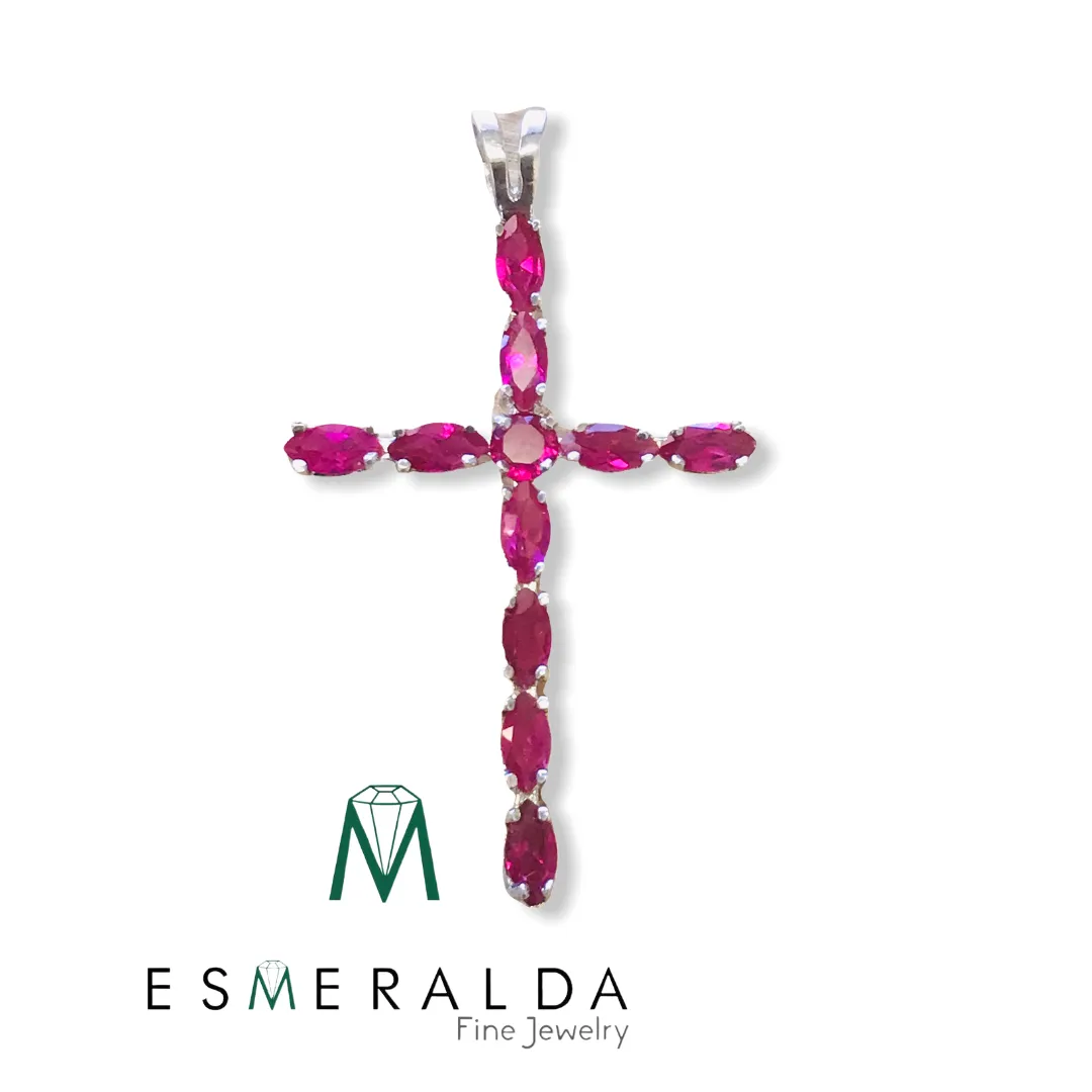 Red Gemstone Cross Pendant