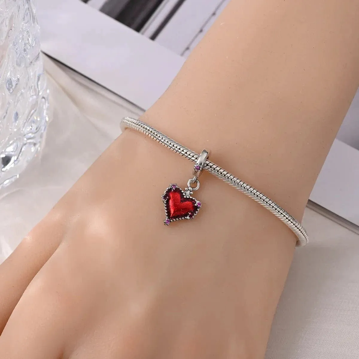 Red Heart Dangle Charm