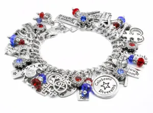 Red, White and Blue charm bracelet