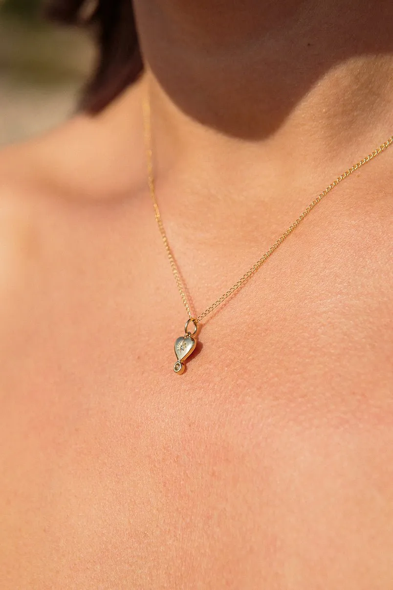 Reversible Green Tourmaline "Byrdie Heart" Pendant