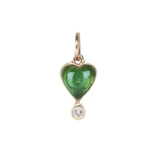 Reversible Green Tourmaline "Byrdie Heart" Pendant