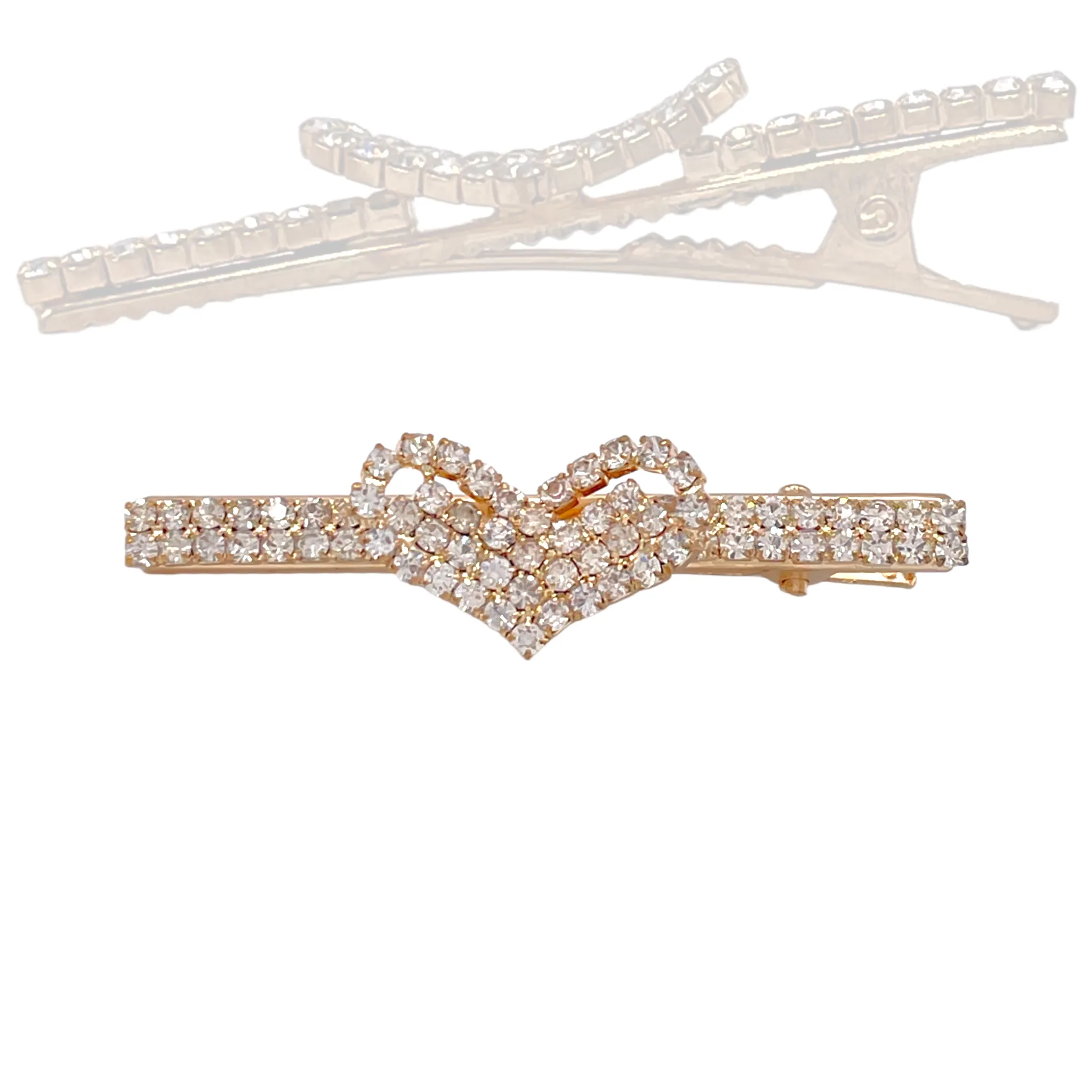 Rhinestone Heart Hair Clip