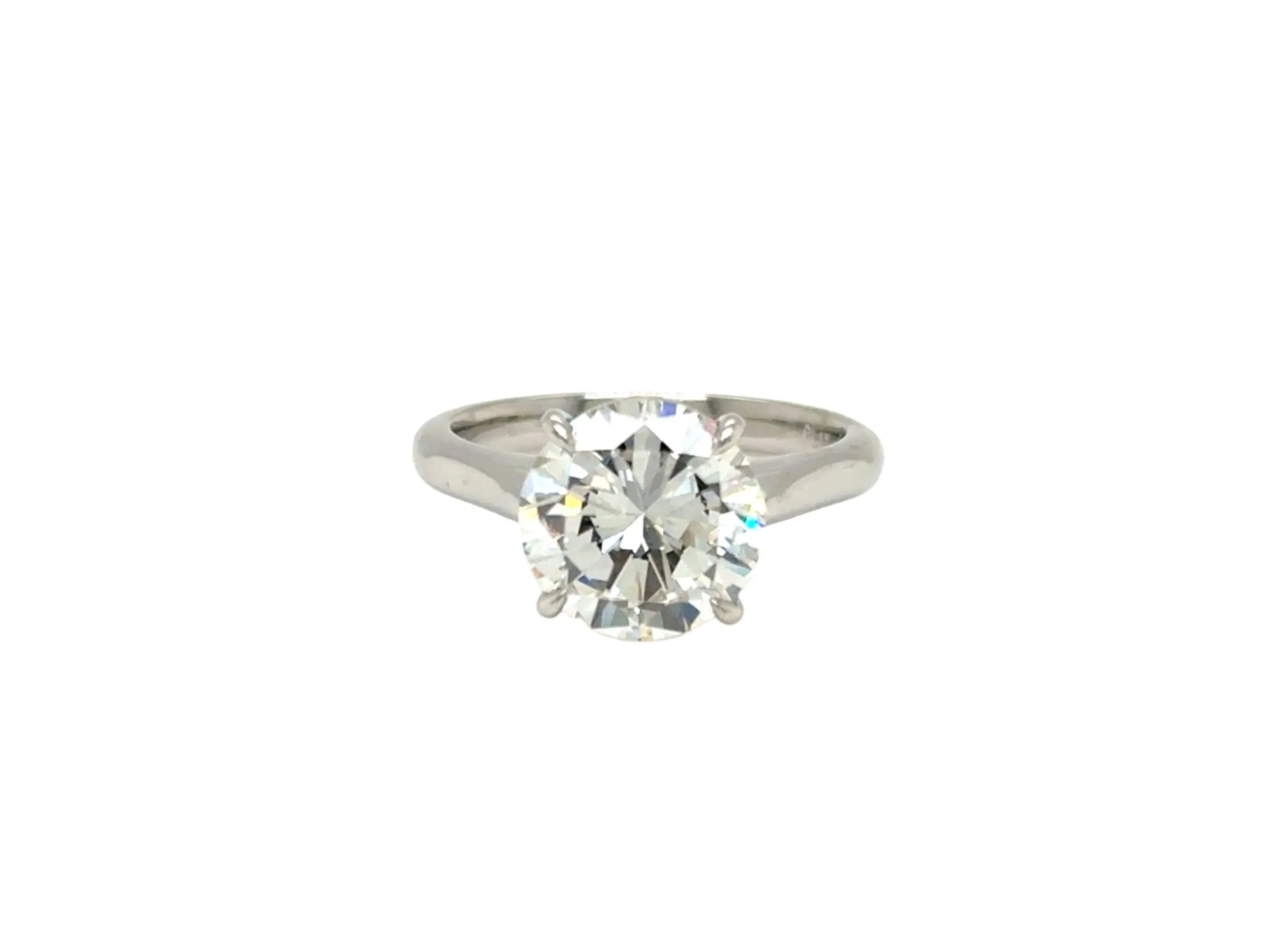 Ring Platinum GIA Round Diamond 3.02cts I VVS2