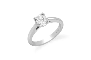 Ring Platinum Solitaire Ring with Oval Diamond