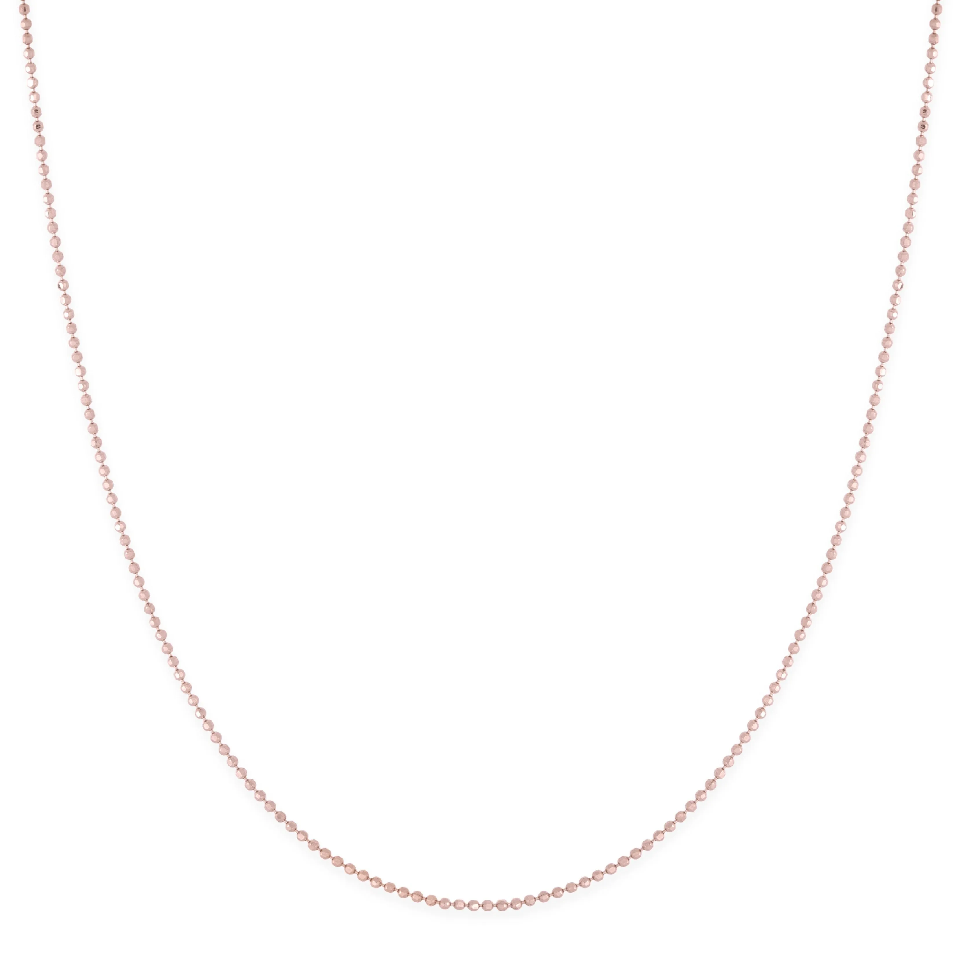 Rose Gold Beaded Cable Chain Necklace