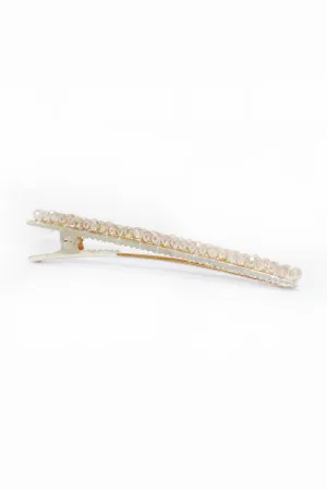 Rose Gold Beaded Hair Clip