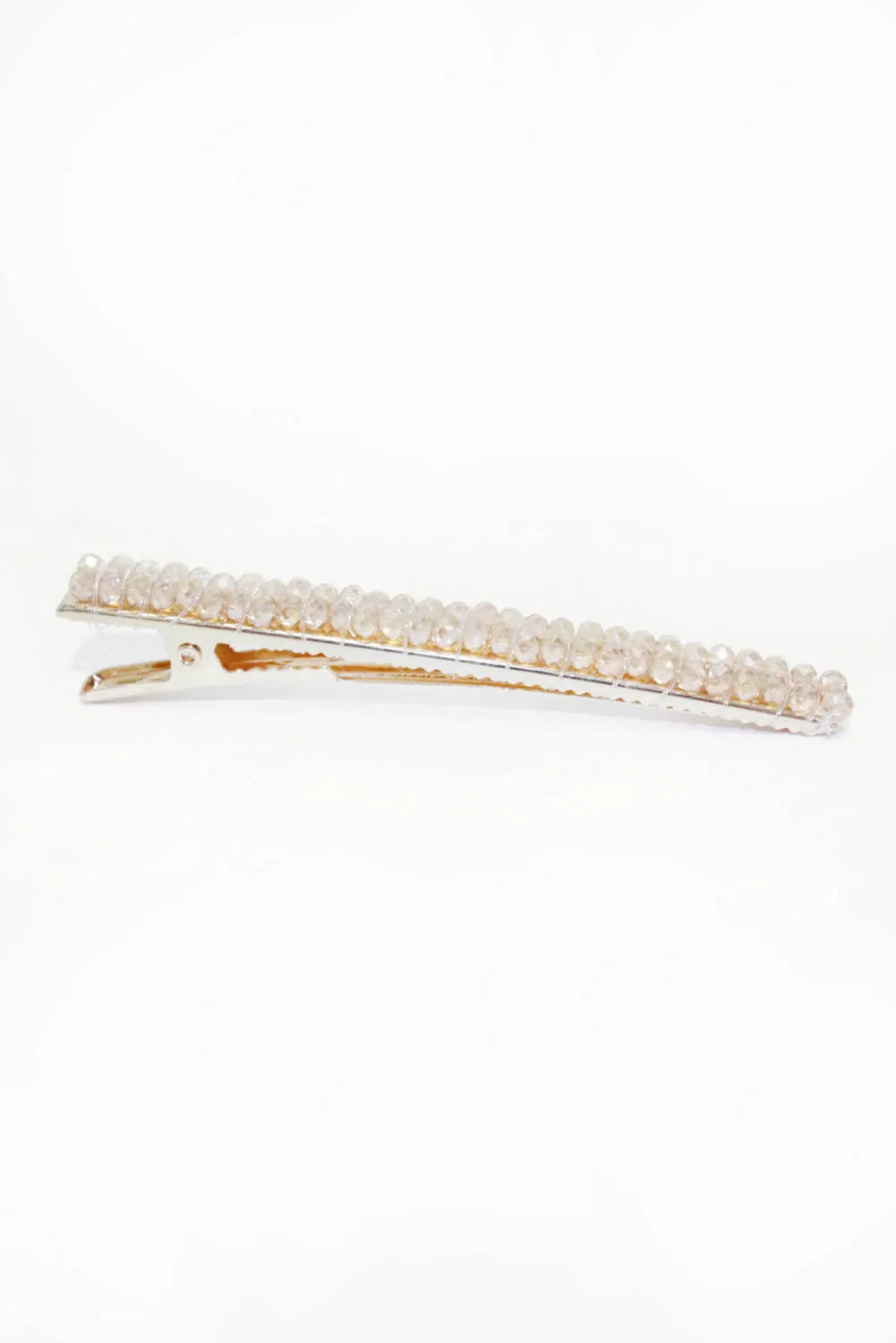 Rose Gold Beaded Hair Clip