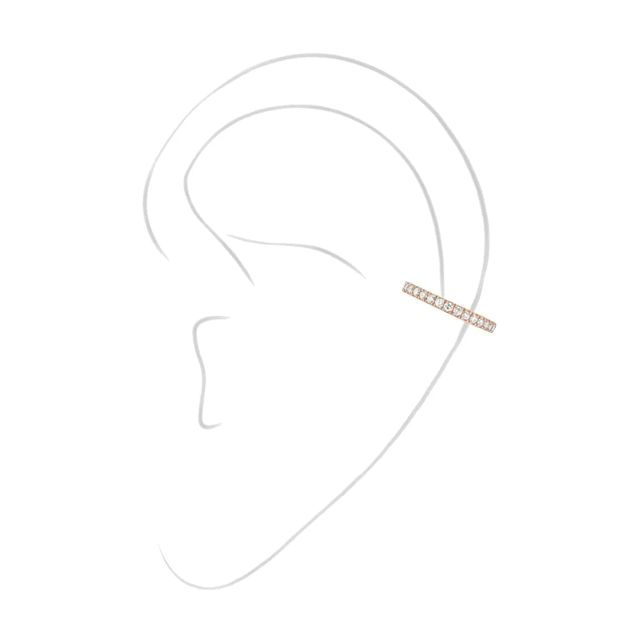 ROSE GOLD DIAMOND EARRINGS GATSBY MONO CLIP MIDDLE