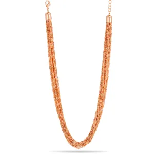ROSE GOLD MULTI LAYERED CHAINS NECKLACES #HNN77713RGD (IE22)