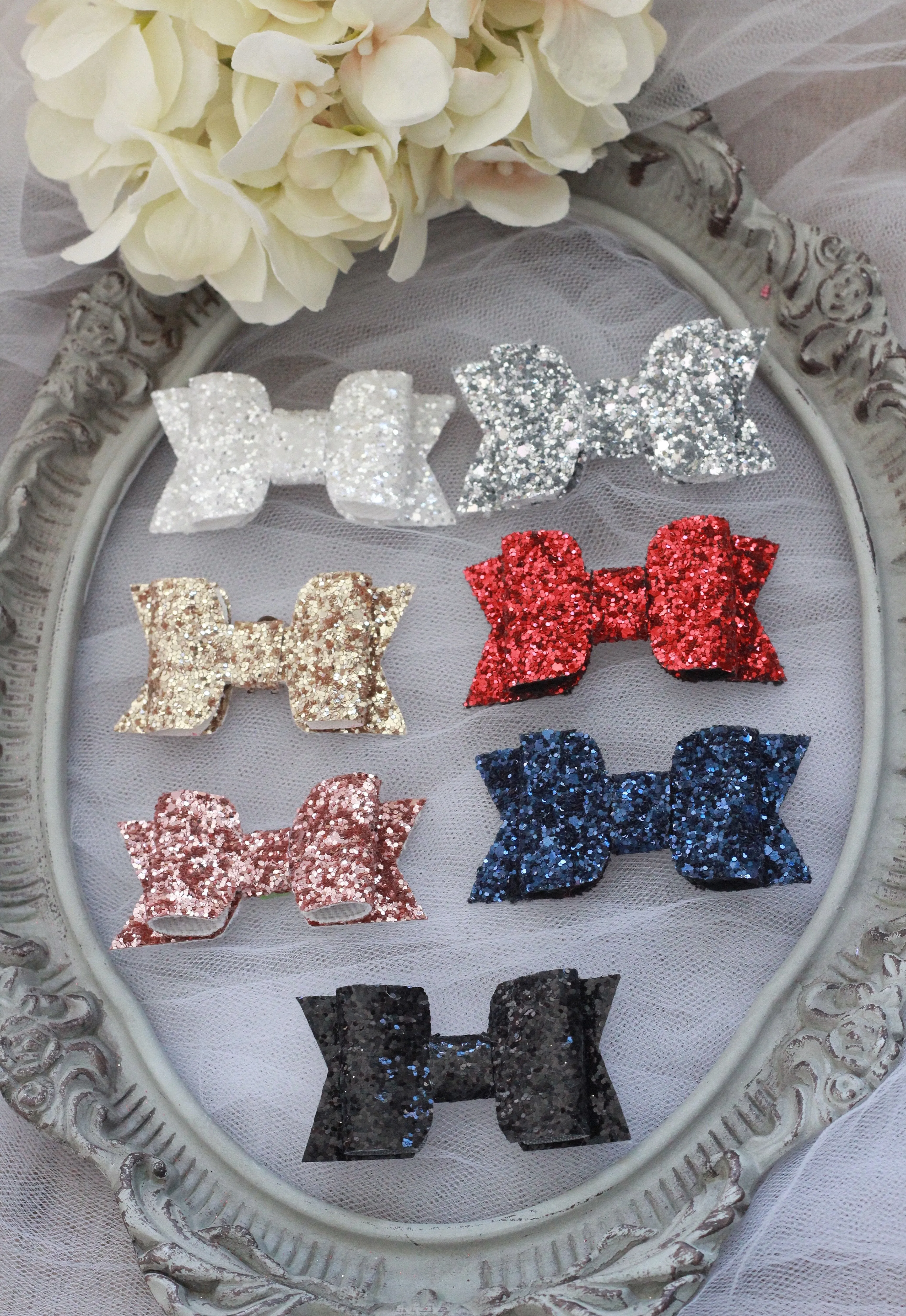 Rose Gold Rock Glitter Hair Clip or Shoe Clip