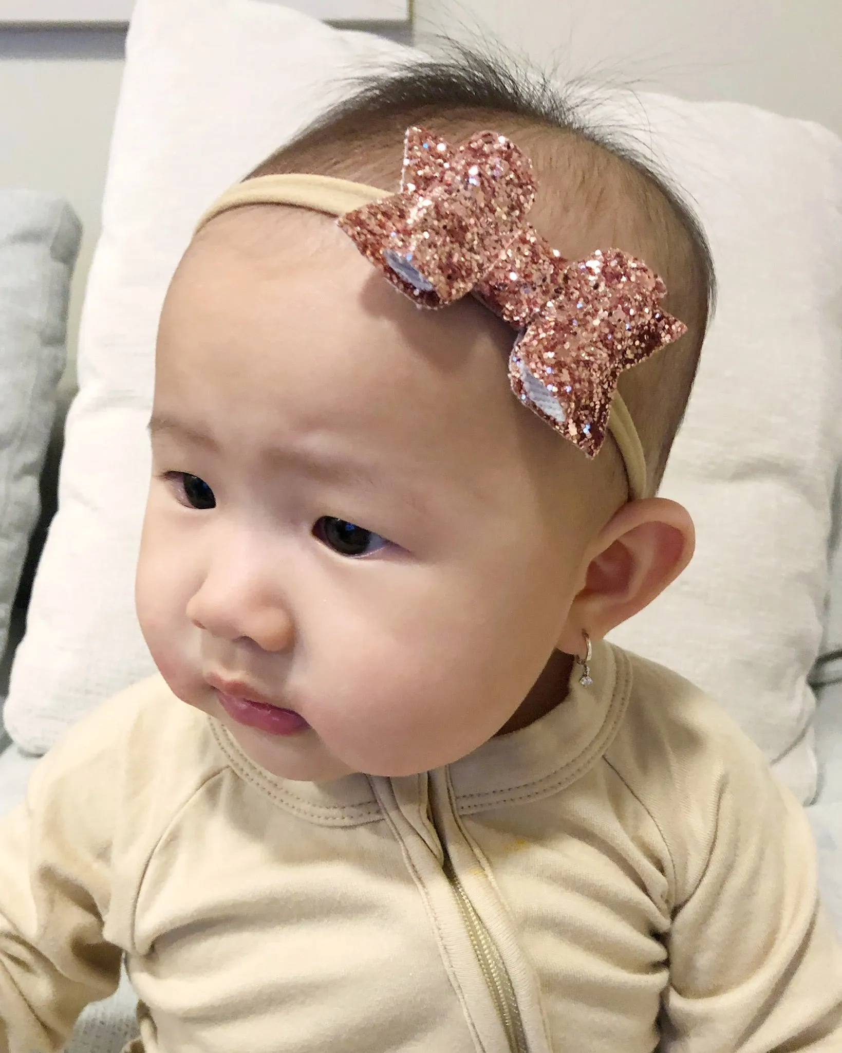 Rose Gold Rock Glitter Hair Clip or Shoe Clip