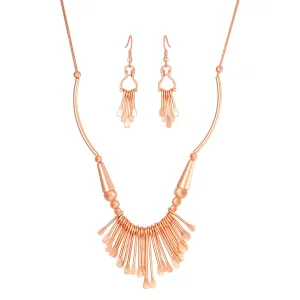 ROSE GOLD TASSEL EARRINGS AND  NECKLACES #HNN E3241RG (CB3)