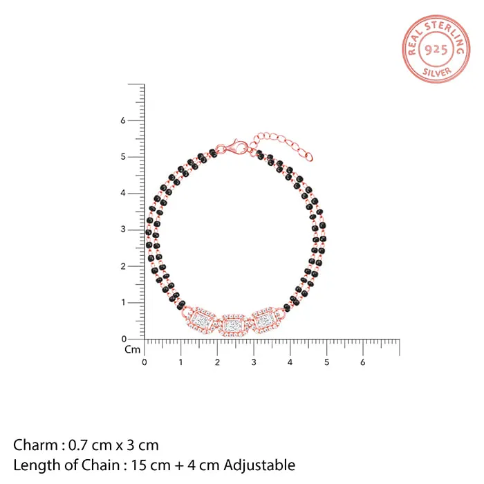 Rose Gold Zircon Radiant Mangalsutra Bracelet