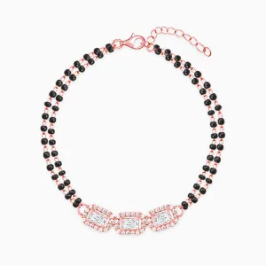 Rose Gold Zircon Radiant Mangalsutra Bracelet