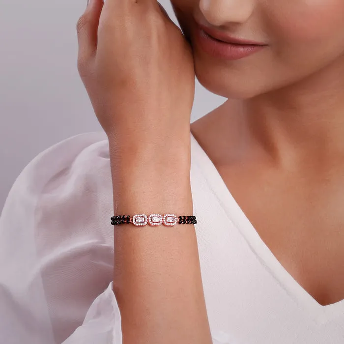 Rose Gold Zircon Radiant Mangalsutra Bracelet