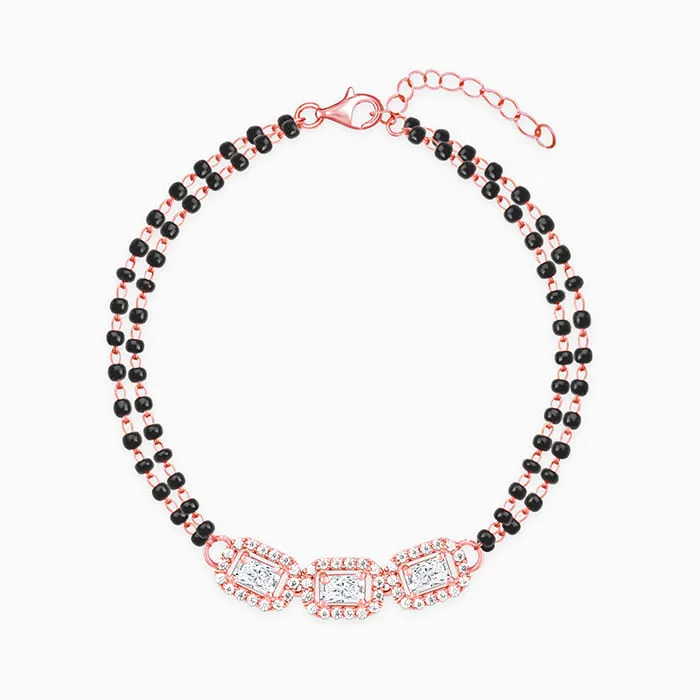 Rose Gold Zircon Radiant Mangalsutra Bracelet