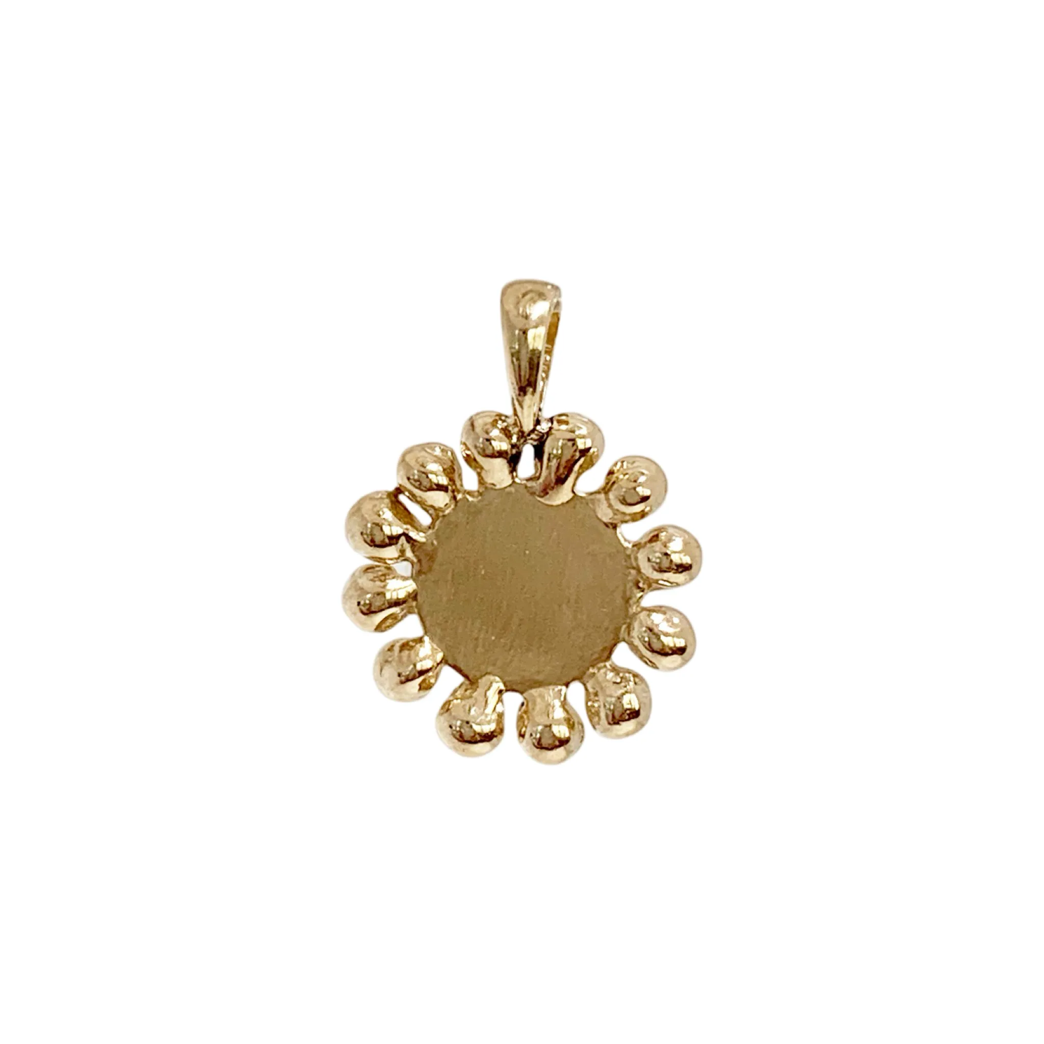 Round Beaded Medium Dog Tag (Engravable)
