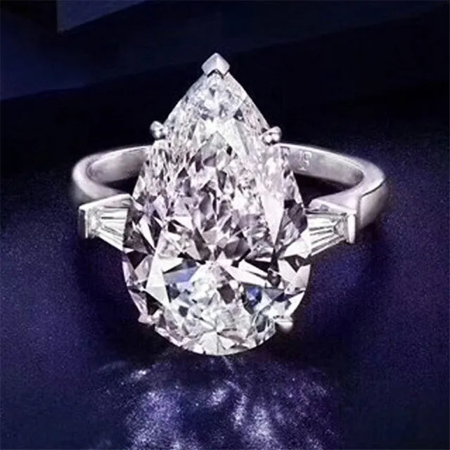 Round cut Zircon Engagement Ring 925S for Women Party Jewelry