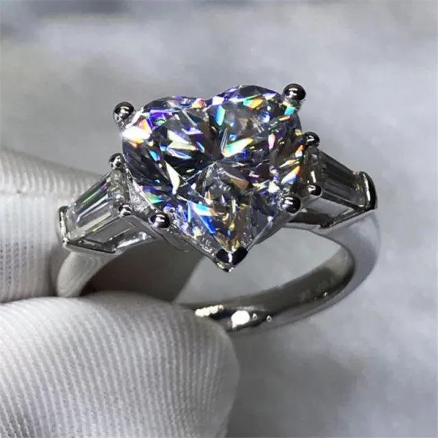 Round cut Zircon Engagement Ring 925S for Women Party Jewelry