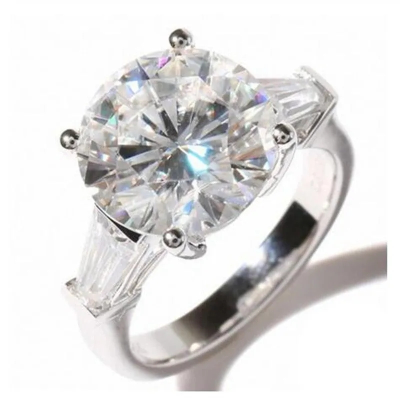 Round cut Zircon Engagement Ring 925S for Women Party Jewelry