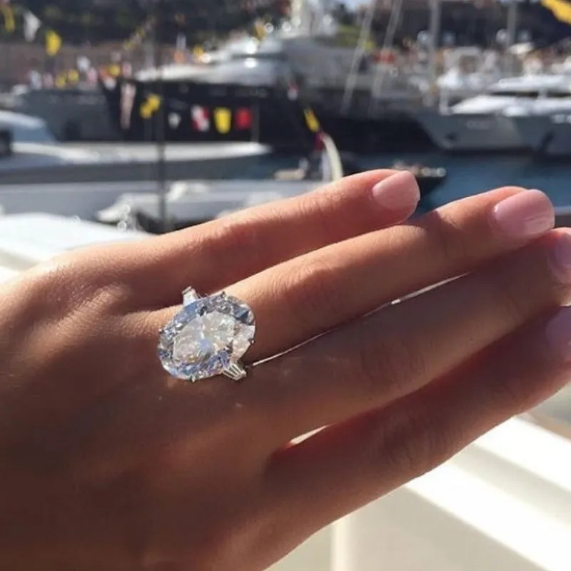 Round cut Zircon Engagement Ring 925S for Women Party Jewelry