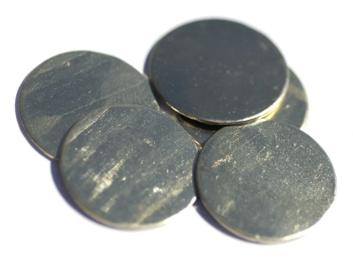 Round Metal Nickel Silver 17mm Blanks Enameling Stamping Texturing Blank - Metalworking Supply