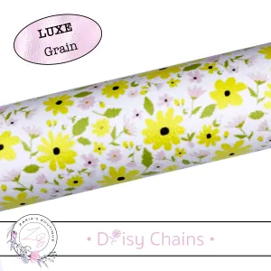 SALE ⋅ Daisy Chains ⋅ Yellow & Pink Flowers ⋅ Vegan Litchi Faux Leather ⋅
