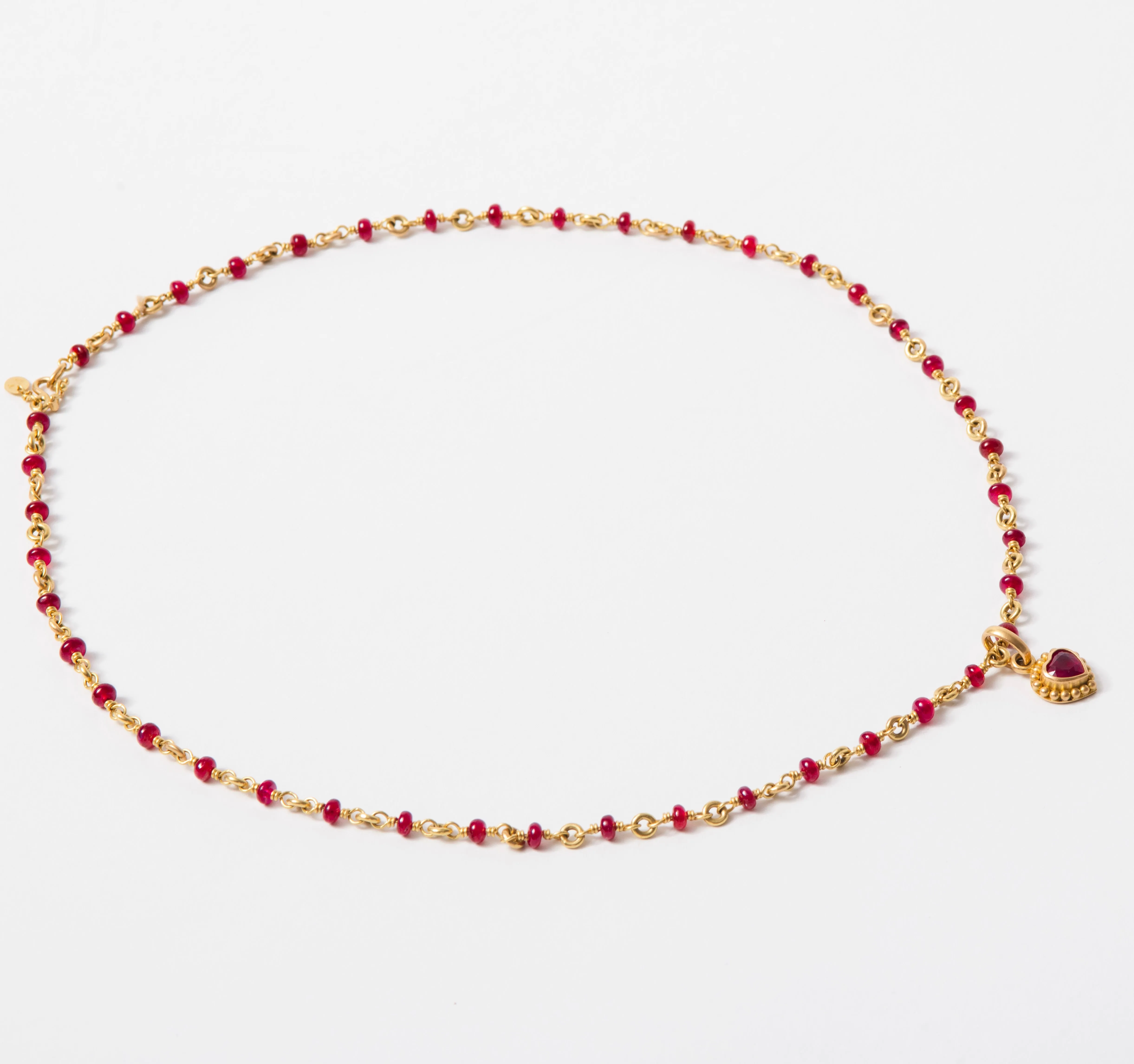 Salome Classic Mini Heart Ruby Pendant in 20K Peach Gold