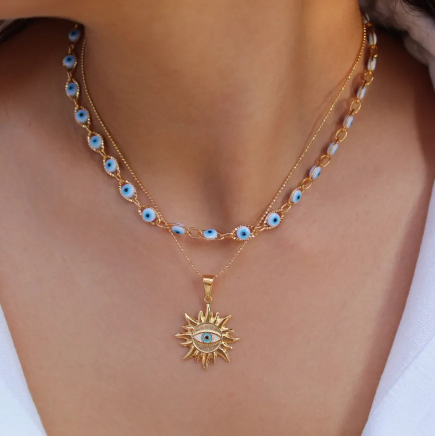 Sapphire Evil Eye Necklaces Choker