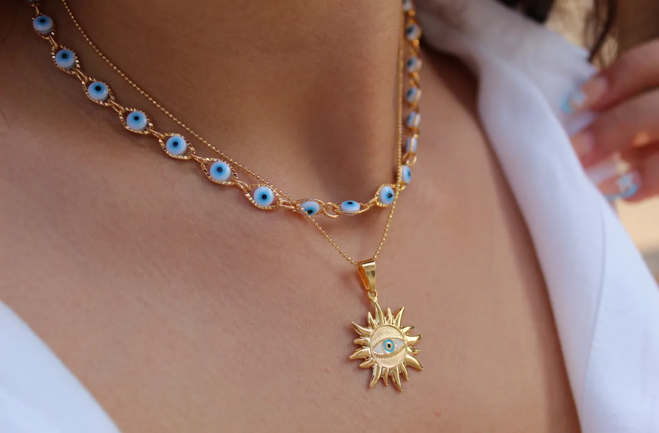 Sapphire Evil Eye Necklaces Choker