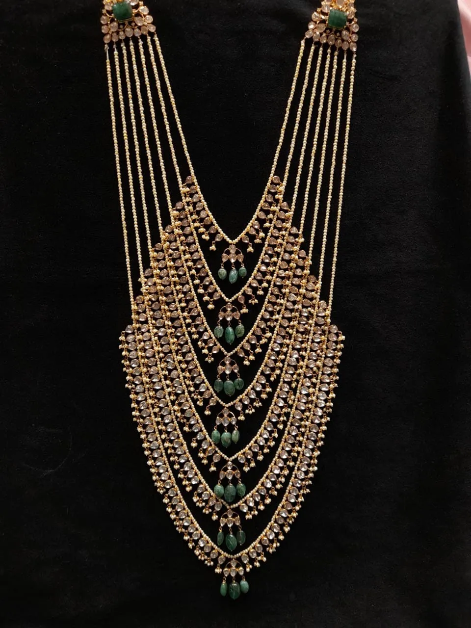 SathLada pearl haram jades gem jewelry south indian hyderabadi jewelry pure silver sabyasachi jewelry inspired -SHABURIS