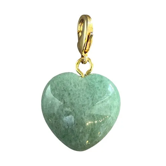 Semi-Precious Heart Pendant Green Aventurine