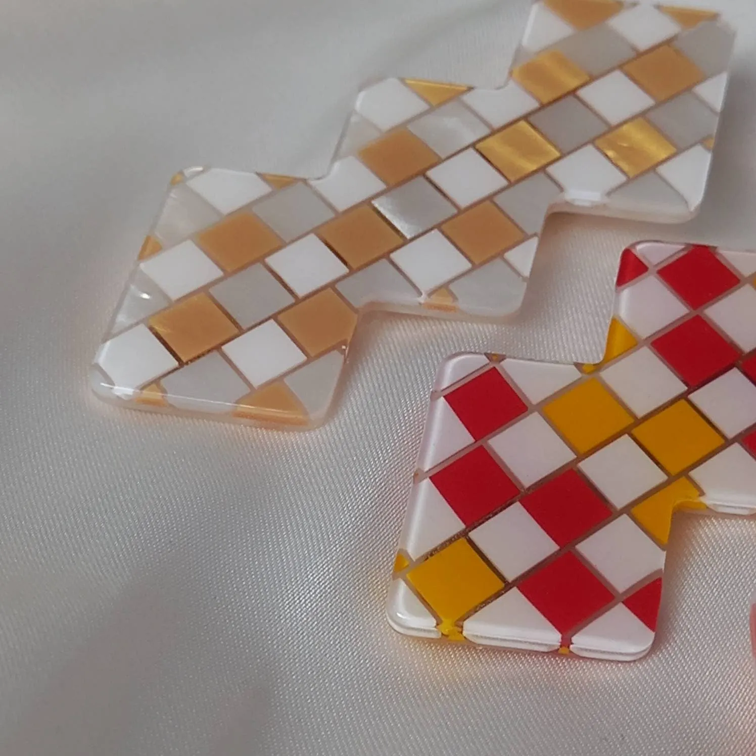Set of 3 Retro Hair Clips - Hair Clip, Funky Hair Accessories, 70's Accessories, Fashion Acessories, Minimalistic Hair Clips, Neutral