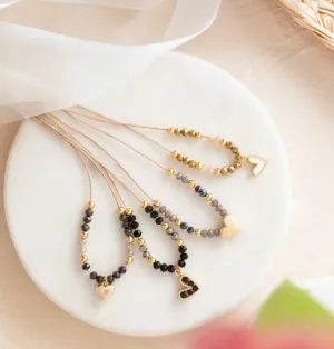 Set/8 Beaded Heart Necklaces