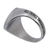 Shield Cross Ring, "Christ My Strength"
