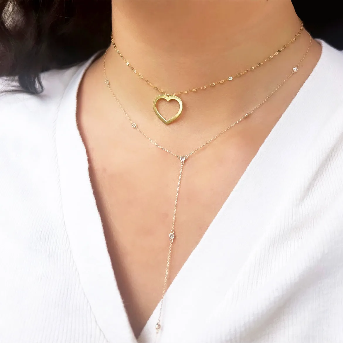 Shimmer Open Heart Necklace