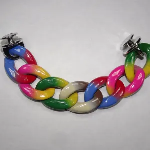 Shoe charm chain - Rainbow shaped links 22cm with spring clips