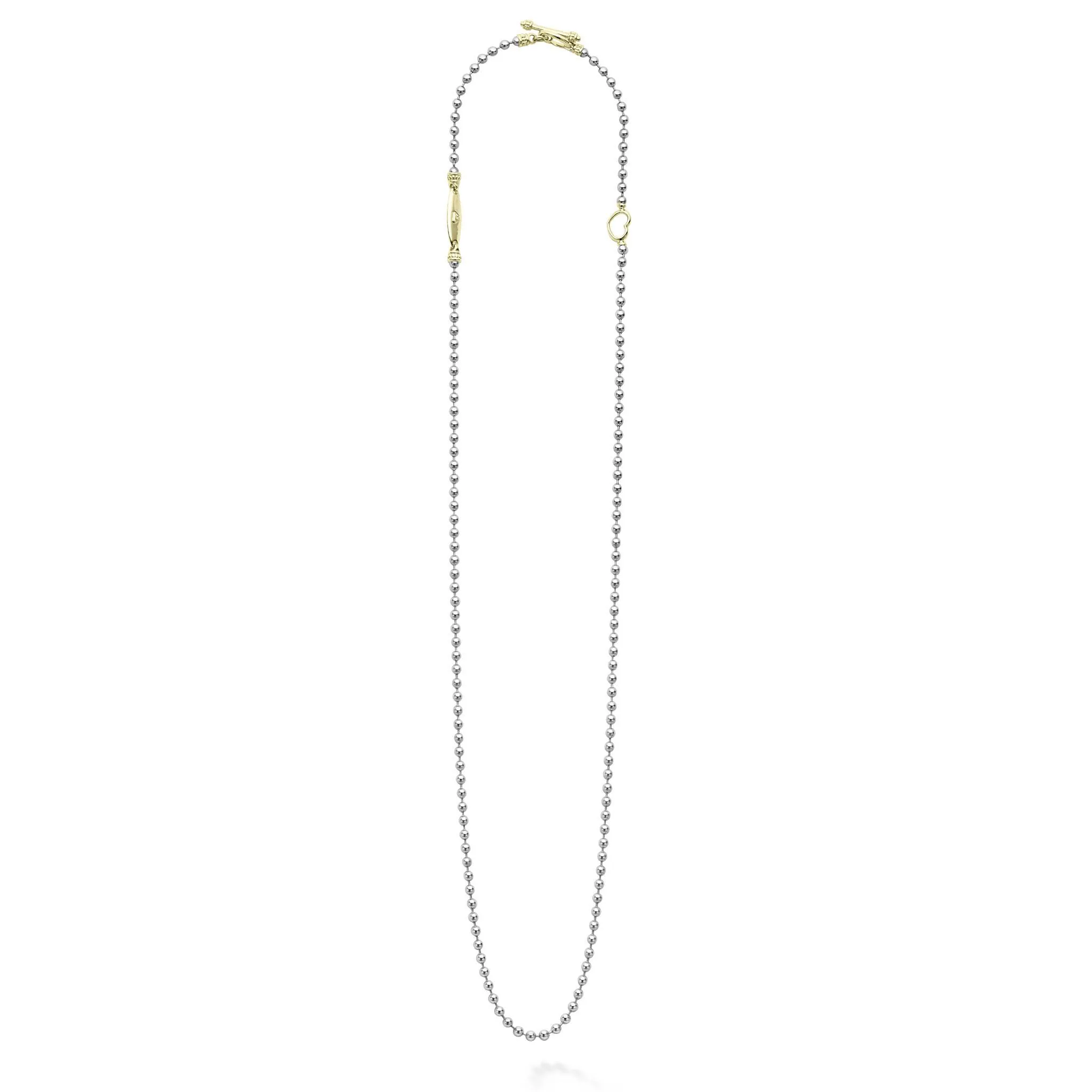Signature Caviar Two-Tone Beaded Toggle Necklace