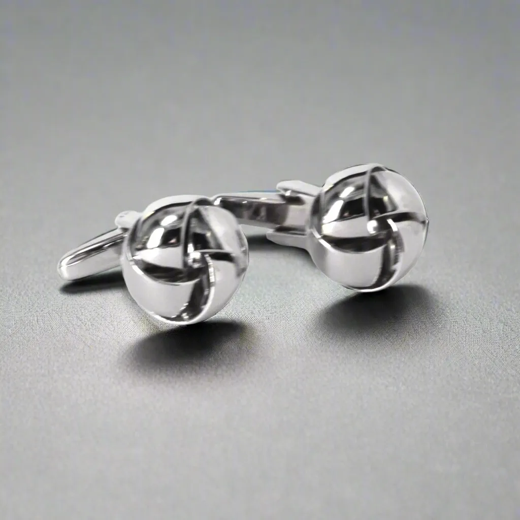 Silk Knot in Silver Cufflink- Marz