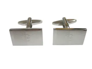 Silver Toned Etched Algeria Flag Cufflinks