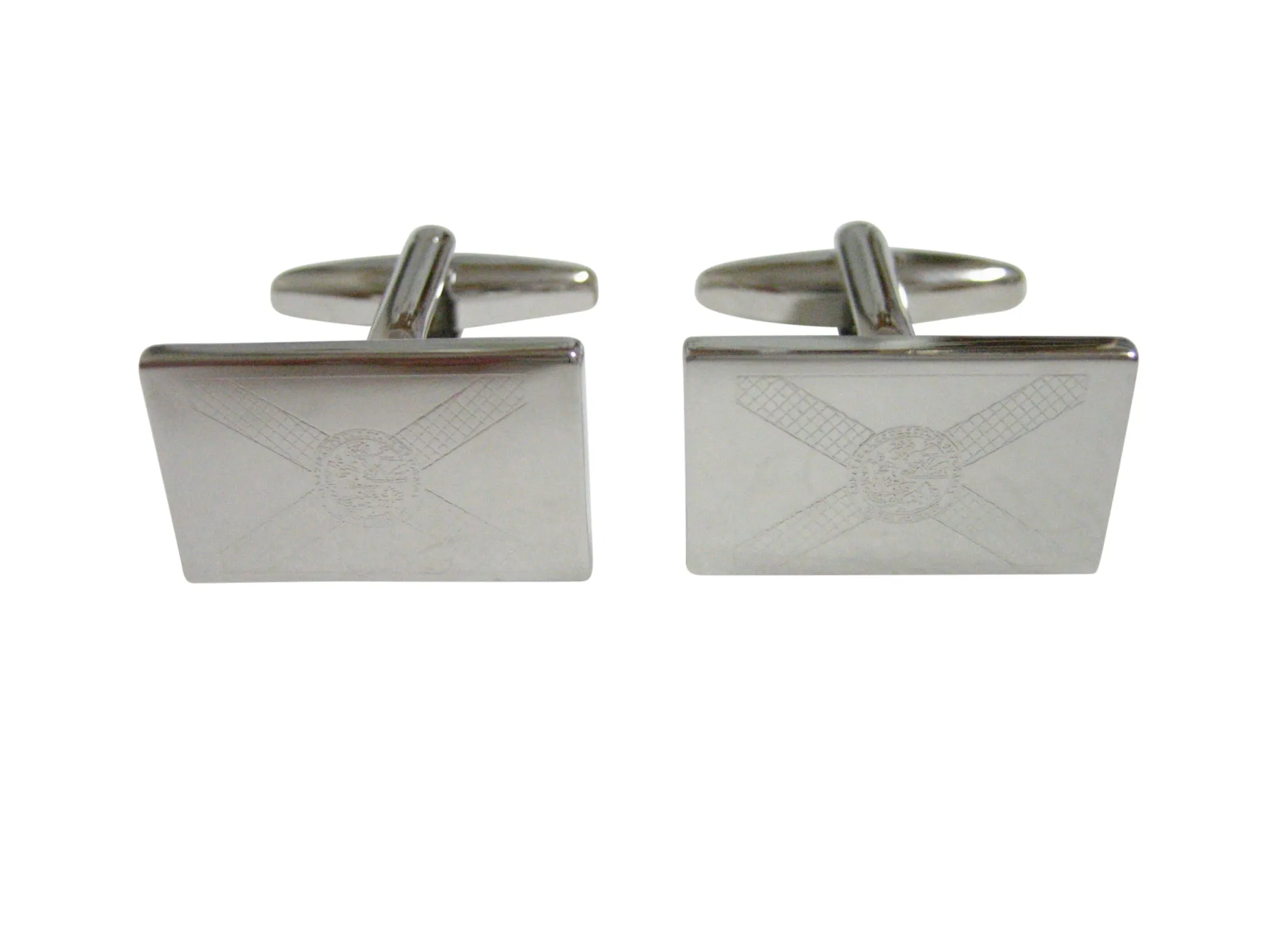 Silver Toned Etched Florida State Flag Cufflinks