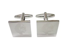 Silver Toned Etched Gorilla Head Cufflinks