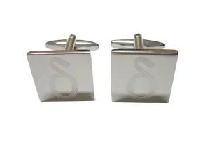 Silver Toned Etched Greek Letter Delta Cufflinks