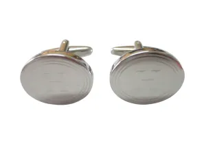 Silver Toned Etched Oval Letter H Monogram Cufflinks