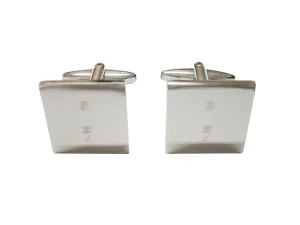 Silver Toned Etched Semicolon Sign Cufflinks